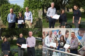 1st Prize presentations by Rotary Club President, Howard Davies and Club Secretary, John Banks